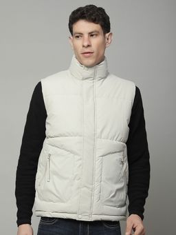 Cantabil - Beige Men Casual Soft Regular Fit Turtle Neck Jacket