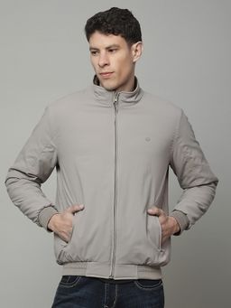 Cantabil - Beige Men Casual Soft Regular Fit High Neck Reversible Jacket