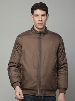 Cantabil - Brown Men Casual Soft Regular Fit High Neck Reversible Jacket