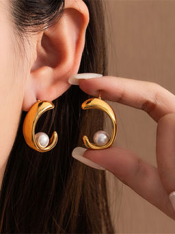 VIEN - Waterproof Square Frame Stud Earrings For Women White