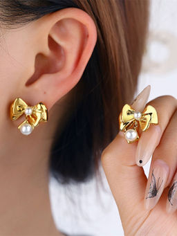 VIEN - Waterproof Square Frame Stud Earrings For Women White