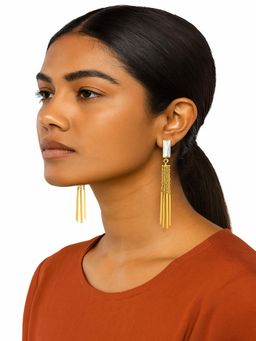 JEWELZ - Gold Chain Tassel Drop Earrings