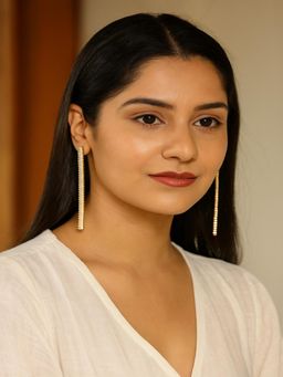 JEWELZ - Gold-Tone Crystal Bar Drop Earrings