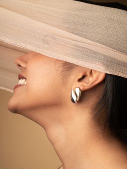 JEWELZ - Glossy Dual-Tone Teardrop Studs