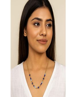 JEWELZ - Gold-Plated Blue Heart Bead Necklace