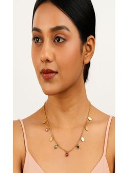JEWELZ - Gold-Plated Disc And Crystal Charm Necklace