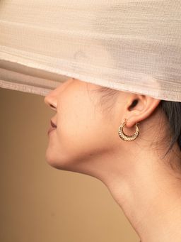 JEWELZ - Bold Moon-Shaped Gold Earrings