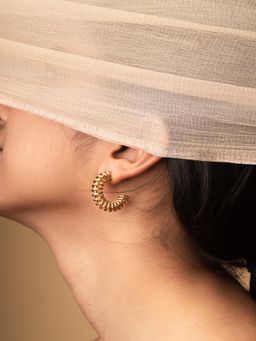 JEWELZ - Spiral Shine Gold Hoop Earrings