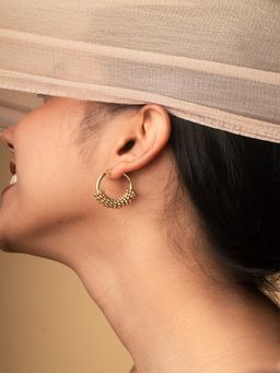 JEWELZ - Gold Beaded Hoop Earrings