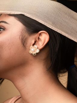 JEWELZ - Golden Bloom Pearl Studs