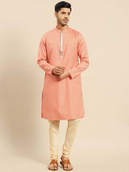 Amodh by Kisah - Men Peach Kurta (Set of 2)