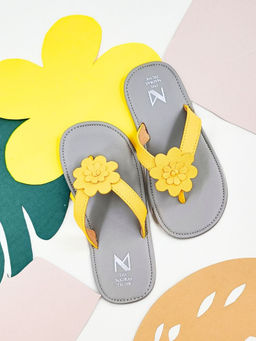 The Madras Trunk - Bloom Slip on Flats in Yellow