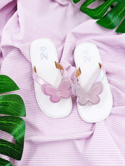 The Madras Trunk - Fluffy Slip on Flats in Lavender