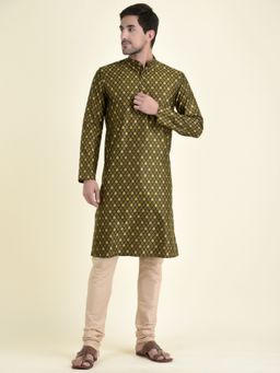TABARD - Ethnic Wear Kurta for Men In Olive (Set of 2)