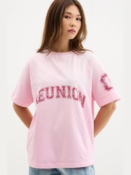 Chapter 2 - Pink Waffle Half Sleeve T-Shirt
