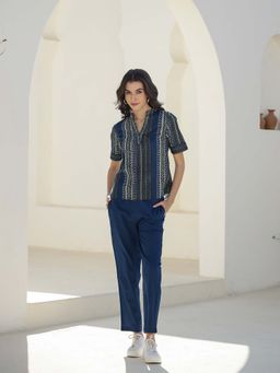 SAY - Women Blue Printed Night Suit (Set of 2)