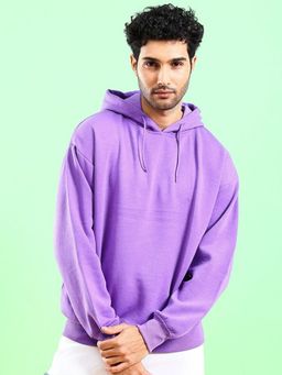 The Indian Garage Co - Men Regular Fit Solid Purple Hoodie