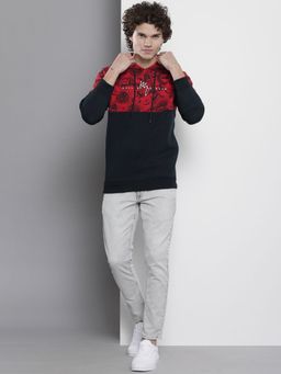 The Indian Garage Co - Men Regular Fit Colorblock Multi-Color Hoodie
