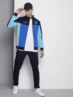 The Indian Garage Co - Men Regular Fit Colorblock High Neck Multi-Color Sweatshirt