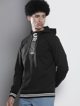 The Indian Garage Co - Men Regular Fit Printed Black Hoodie