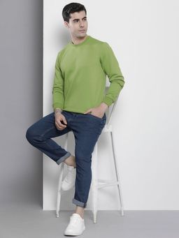 The Indian Garage Co - Men Regular Fit Solid Crew Neck Green Sweatshirt