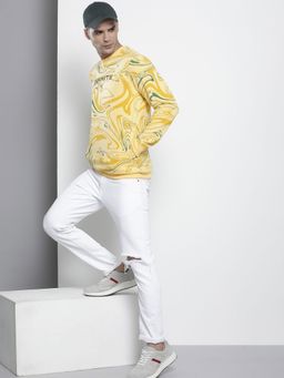 The Indian Garage Co - Men Regular Fit Printed Crew Neck Yellow Sweatshirt