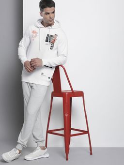 The Indian Garage Co - Men Regular Fit Printed White Hoodie