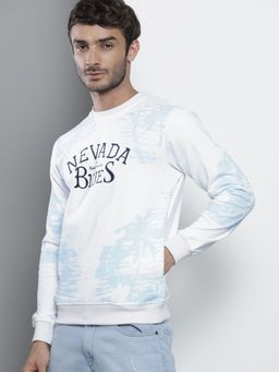 The Indian Garage Co - Men Regular Fit Printed Crew Neck White Sweatshirt