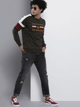 The Indian Garage Co - Men Regular Fit Colorblock Crew Neck Multi-Color Sweatshirt