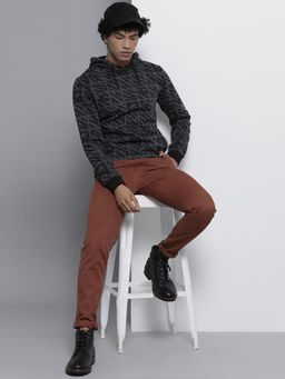 The Indian Garage Co - Men Regular Fit Printed Grey Hoodie