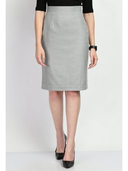 Exude - Empathy Self Checked Pencil Skirt - Grey