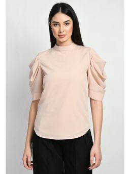 Exude - Purpose Cowl Sleeves Top - Peach