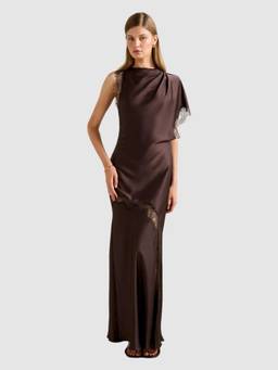 Forever New - Women Brown Solid/Plain Polyester Dress