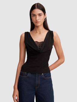 Forever New - Women Black Solid/Plain Polyester Top