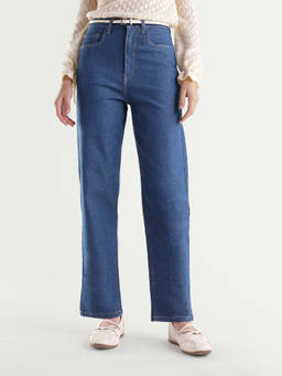 RAREISM - Women Blue Solid/Plain Cotton Blend Jeans