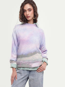 RAREISM - Women Lavender Nature Nylon Sweater