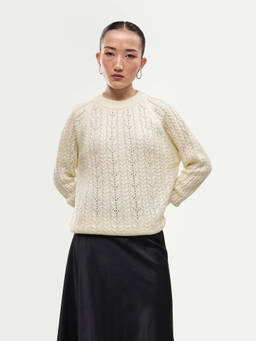 RAREISM - Women Off White Textured Polyester Blend Sweater