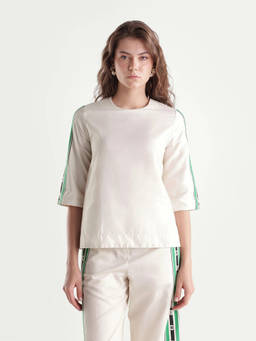RAREISM - Women Beige Solid/Plain Cotton Top