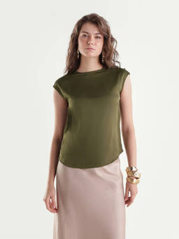 RAREISM - Women Olive Solid/Plain Polyester Top
