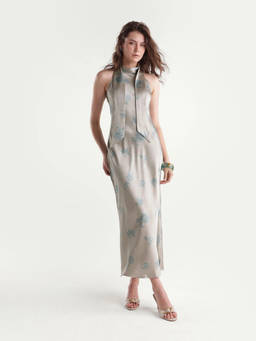 RAREISM - Women Beige Floral Polyester Dress