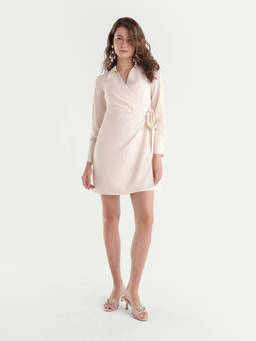 RAREISM - Women Beige Polka Dots Polyester Dress