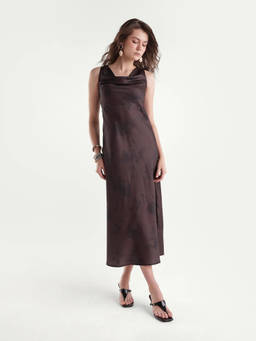 RAREISM - Women Brown Floral Polyester Dress