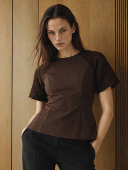 RAREISM - Women Brown Solid/Plain Cotton Top