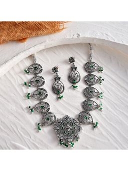 Voylla - Abharan Filigree Pearls and Stones Embellished Jewellery Set