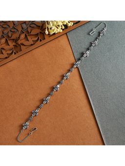 Voylla - Abharan Teardrop Cut White and Pink Stones Edgy Maang Tikka