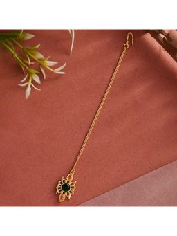 Voylla - Abharan Green Stone Adorned Edgy Maang Tika