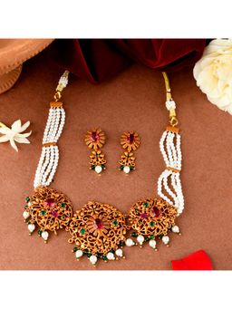 Voylla - Bela Floral Choker Necklace Set