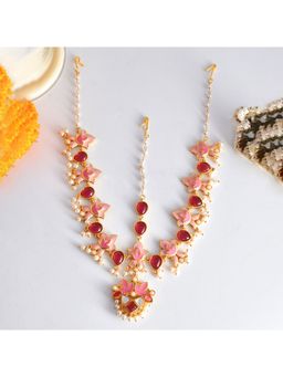 Voylla - Forever More Pink Lotus Inspired Matha Patti