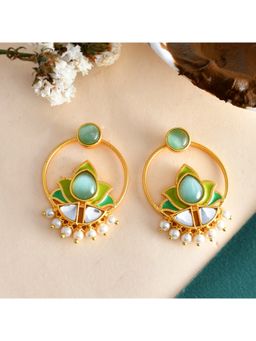 Voylla - Forever More Lotus Inspired Hoop Earrings