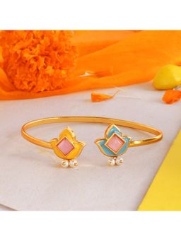 Voylla - Forever More Enamelled Tulips Pearls Bracelet